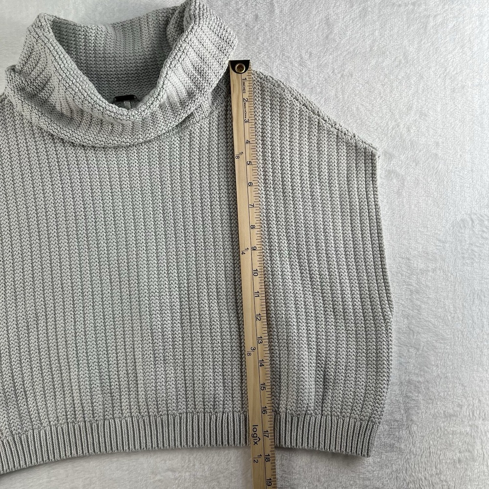 Free People XS Cropped Sweater Vest Keep It Simple Cowl Neck Slouchy Oversized - Picture 8 of 13